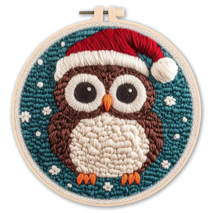Animal-Themed Punch Needle Kit | DIY Starter Set with Yarn & Hoop | Beginner Embroidery Set
