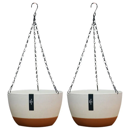 Hanging Flower Pots Set of 2 | Weatherproof & Contemporary | For Balcony, Fence & Indoor Use