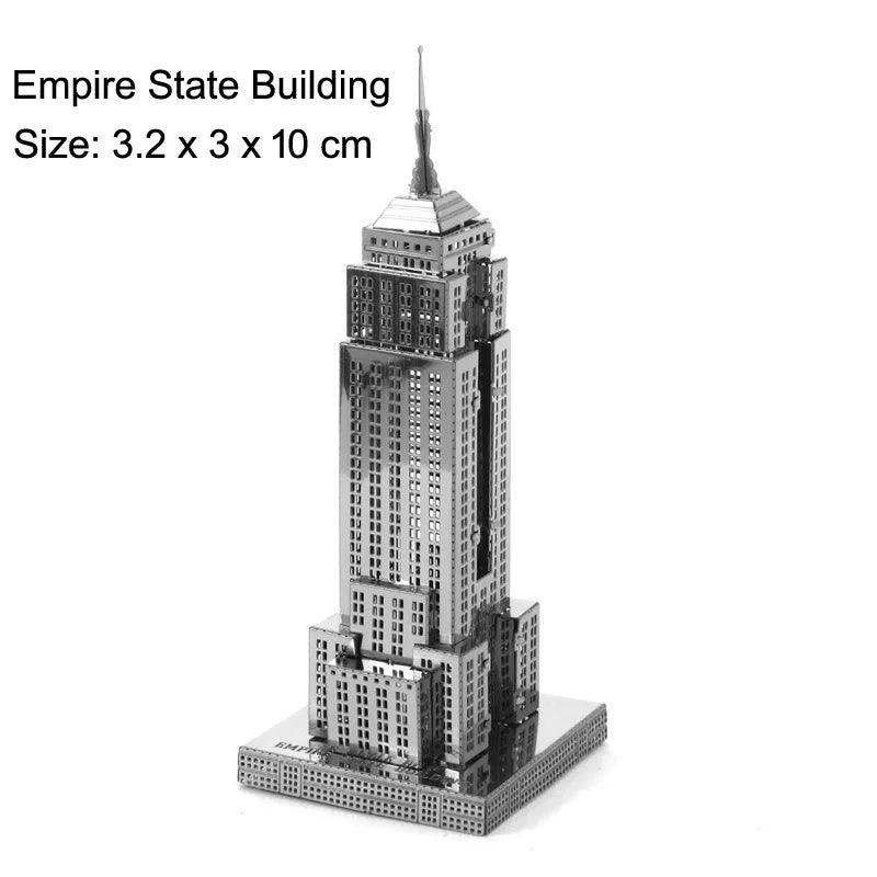 3D Metal Puzzle Set of Global Landmarks: Build and Discover Famous Structures