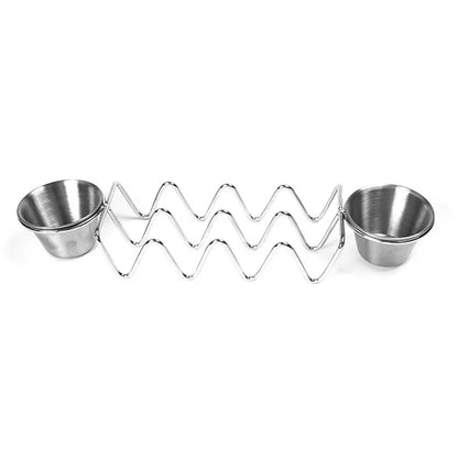 Stainless Steel Taco Holder for Kitchen | Wave Slot Design | Dishwasher Safe