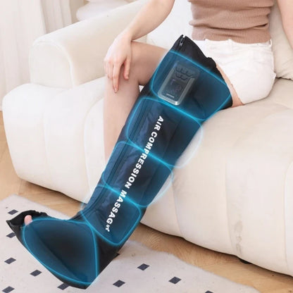 Rechargeable Air Pressure Wraps for Foot, Calf & Thigh Massage - 3 Modes, 5 Zones, 30-Minute Timer