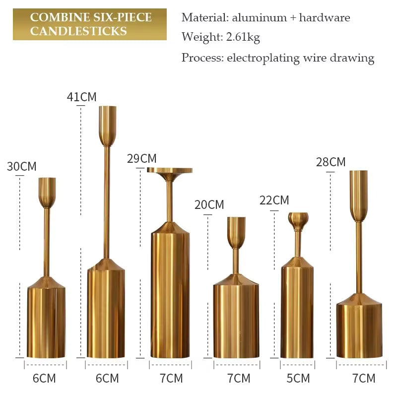 Set of Gold Candlesticks for Elegant Home Decor