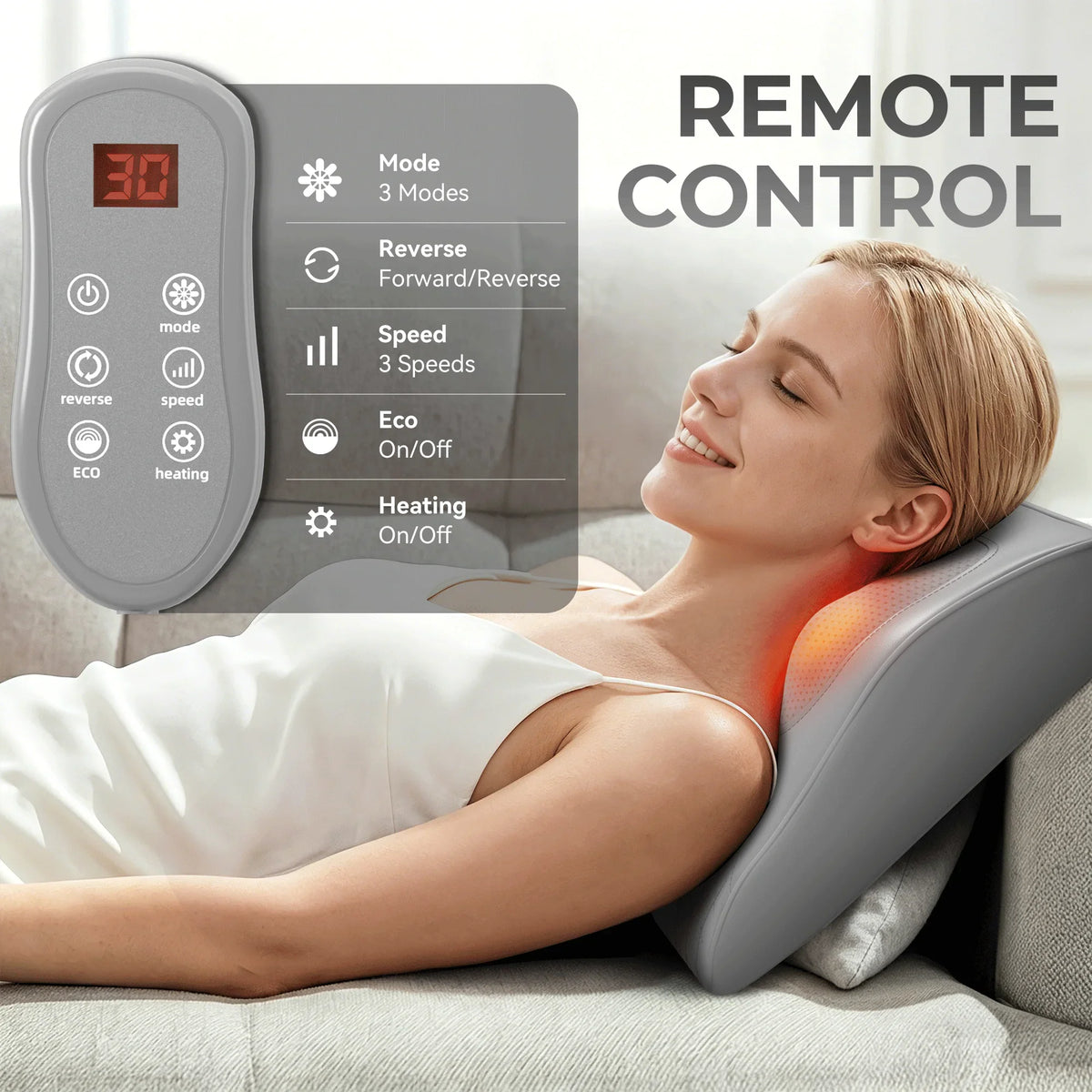 Electric 3D Kneading Massage Pillow for Neck, Back, and Lumbar Relief