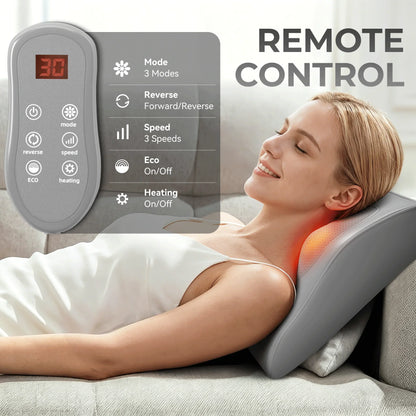 Electric 3D Kneading Massage Pillow for Neck, Back, and Lumbar Relief