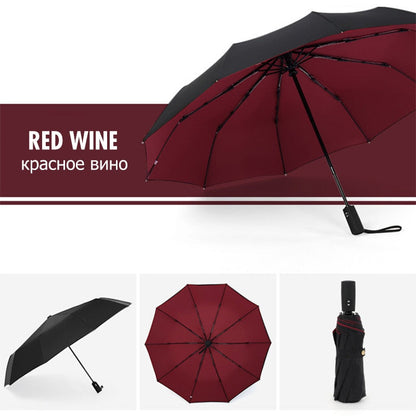 Windproof Automatic Umbrella with Reversed Closing – StormShield Design