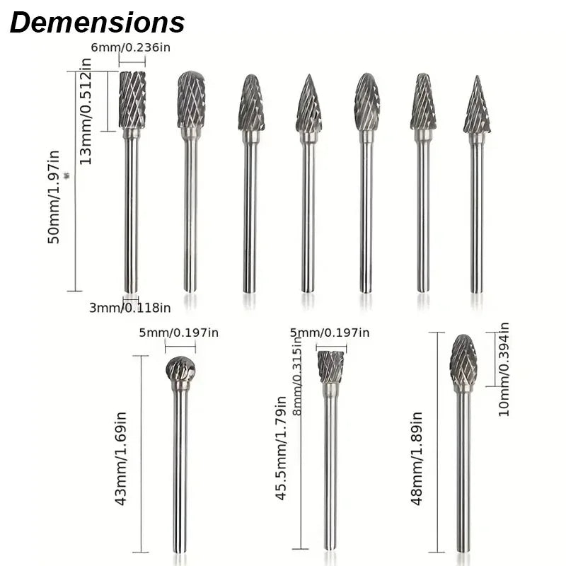 Precision Rotary Cutter Bit Set for Wood and Metal