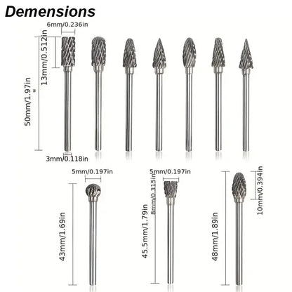 Precision Rotary Cutter Bit Set for Wood and Metal
