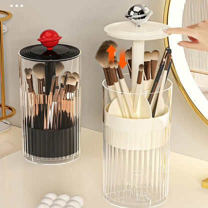 Makeup Brush Organizer with Auto Lift Feature