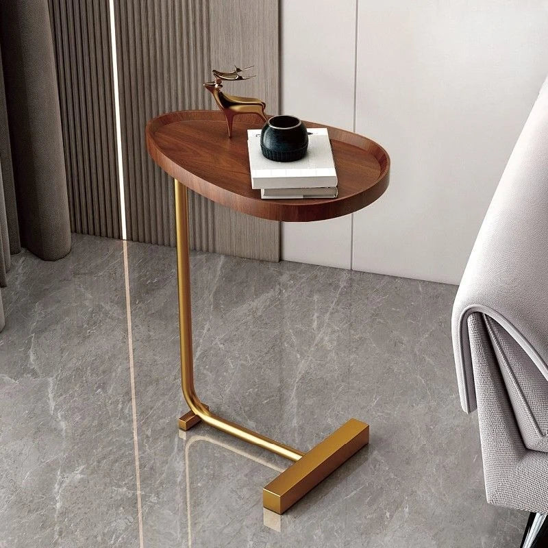 Mobile C-Shaped Side Table for Sofa or Bed