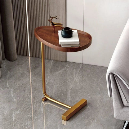 Mobile C-Shaped Side Table for Sofa or Bed