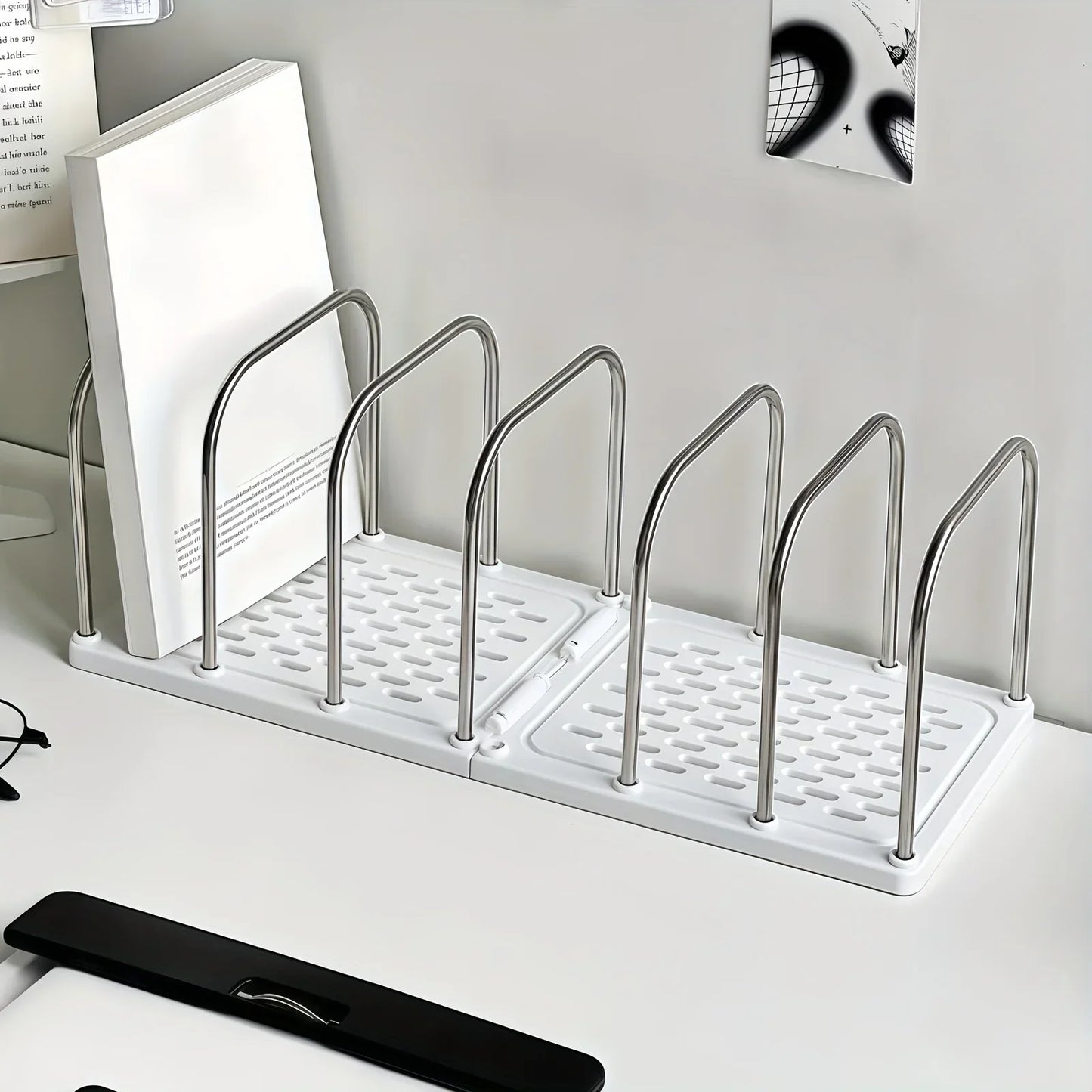 Modern Office Organizer for Desk | Vertical File and Book Holder | Minimalist Design | Plastic