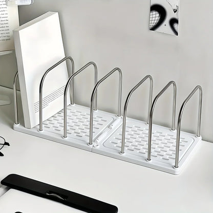 Modern Office Organizer for Desk | Vertical File and Book Holder | Minimalist Design | Plastic