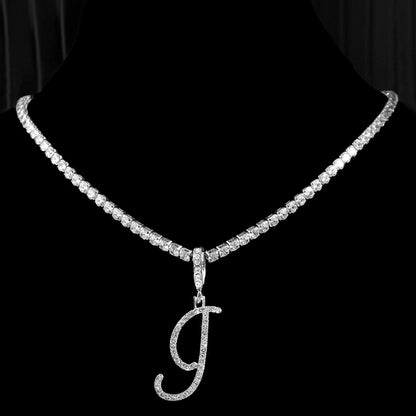 Elegant Initial Pendant Necklace in Silver