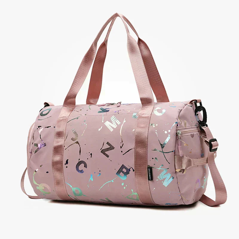 Water-Resistant Sports Bag with Shoe Pocket and Chic Style