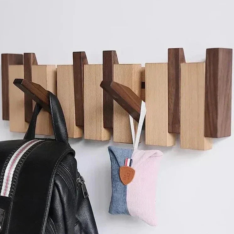 Wall-Mounted Hook Rack with Adjustable Design