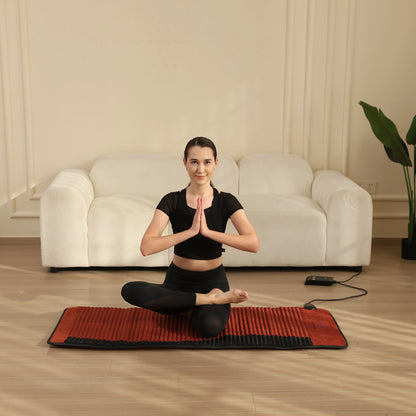 Infrared Heating Mat with PEMF - 20 x 50 in, Amethyst & Tourmaline, 85–159°F, 3–64Hz, 12-Hour Timer