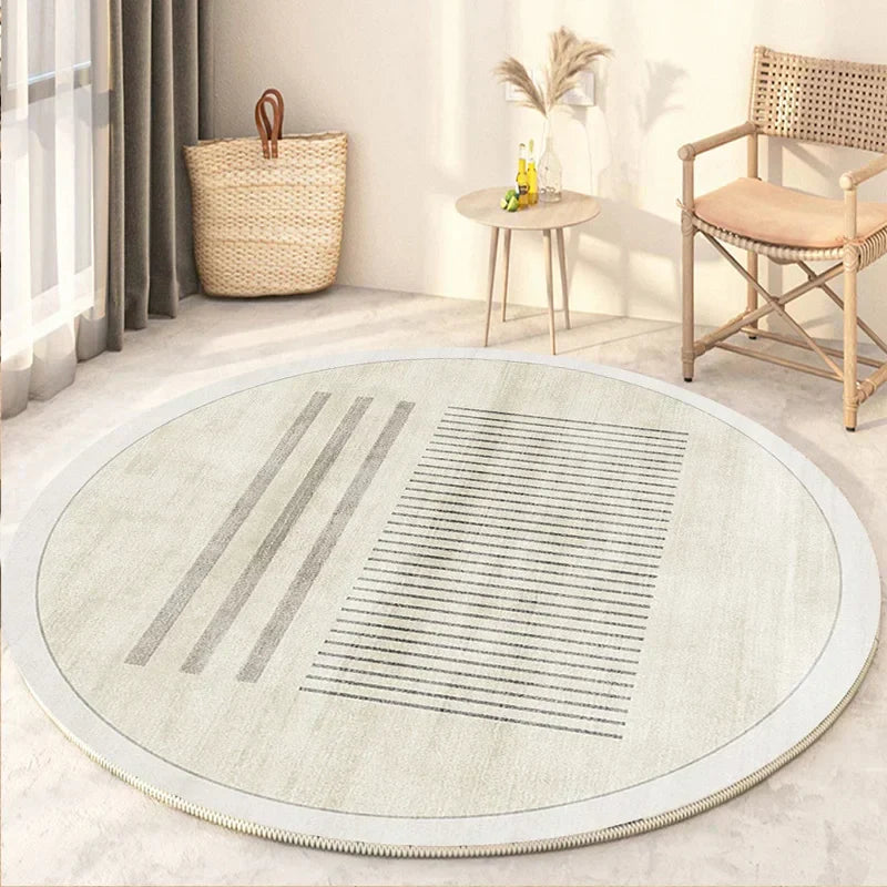 Round Washable Rug in Japanese Style for Living Room