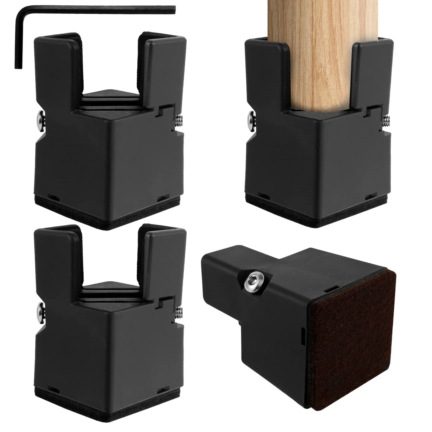 Adjustable Furniture Leg Set with 4 Pieces | Aluminum | Chair, Sofa & Table | Height 5–10 cm