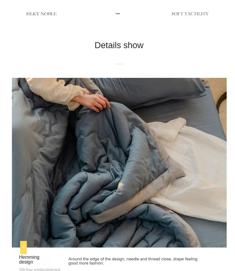Lightweight Summer Quilt in Cotton-Polyester Blend – Washable, Skin-Friendly Solid Colour