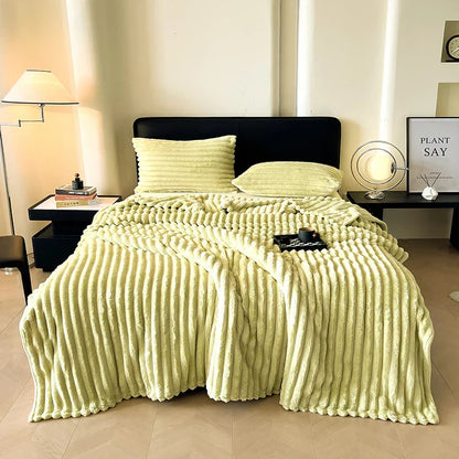 Cozy Striped Blanket | Soft Throw for Sofa & Bed | Lightweight All-Season Warmth | Trendy Spring Home Decor