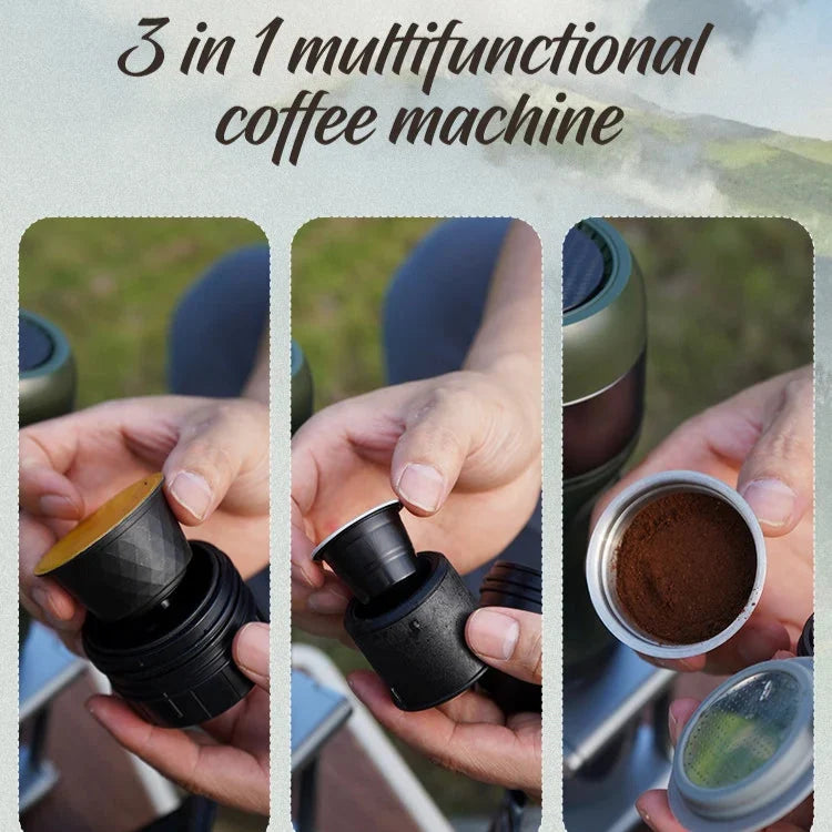 Wireless 15-Bar Coffee Maker – Portable Espresso Machine for Nespresso, Dolce Gusto & Ground Coffee – Brew Hot or Cold Anywhere