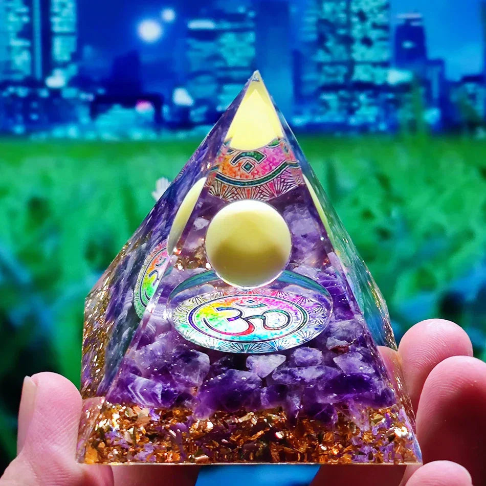 Amethyst Pendulum Orgonite Pyramid – Energy, Protection, Decoration