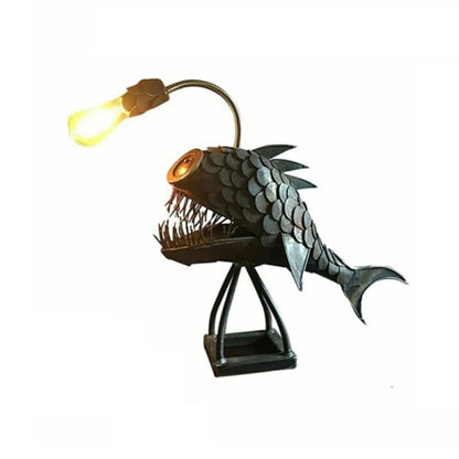 Handcrafted Adjustable Fishing Design Table Lamp – Rustic Light Fixture