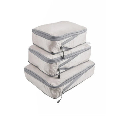 Compression Travel Set for Space-Saving Organization with Breathable Mesh Pouches
