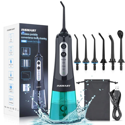 Water Flosser with 300ml Reservoir - USB-C Rechargeable, 4 Settings, IPX7 Waterproof