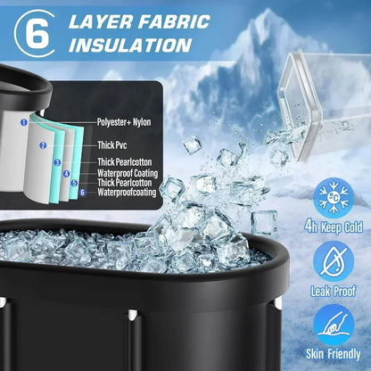 Foldable Cold Plunge Tub for Adults - Portable Ice Bath for Recovery