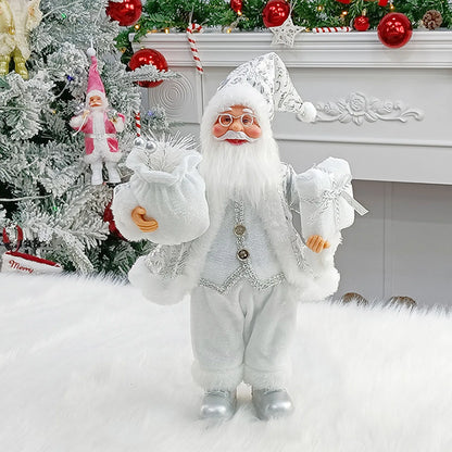 Christmas Figure MerryClaus | Santa Claus Sitting & Standing | 30 cm Decoration for Mantel, Table & Tree Ornaments