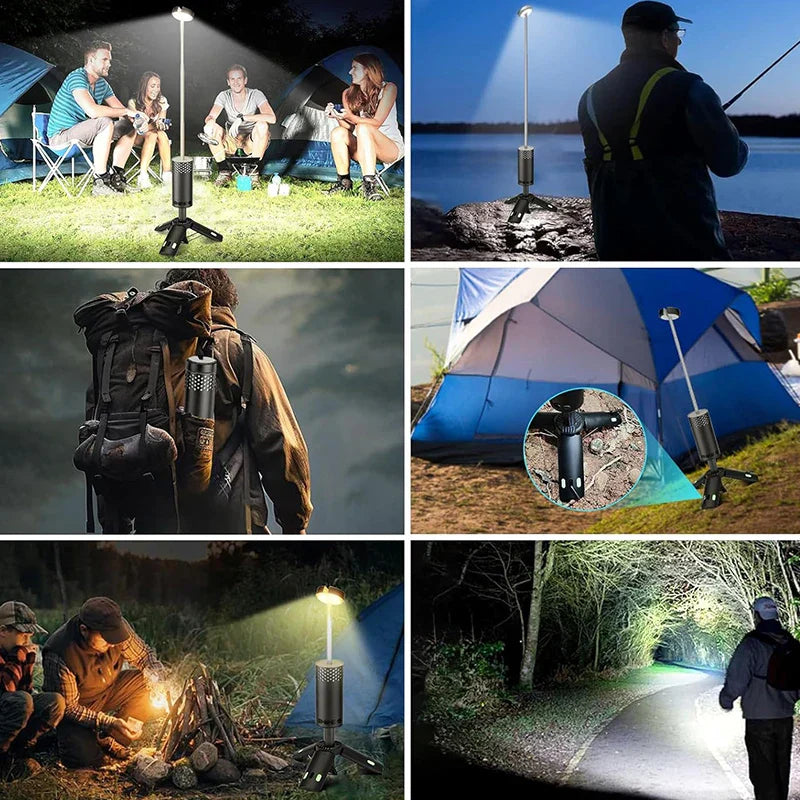 Telescopic LED Lantern for Outdoor Use – Multifunctional with Power Bank