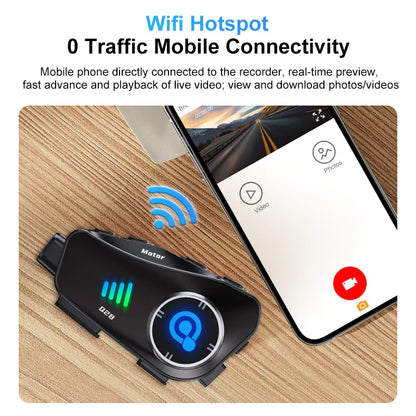 Bluetooth Helmet Camera for Motorcycles – 1080P HD Waterproof