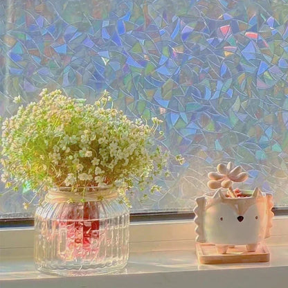 Window Film with 3D Stained Glass Design