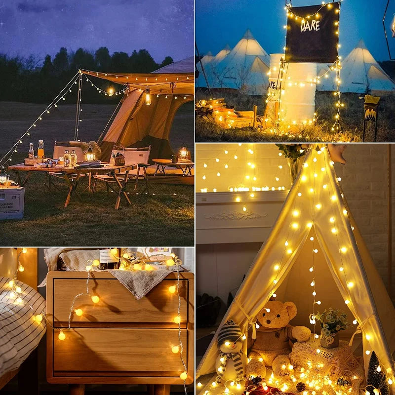 Solar-Powered Outdoor String Lights