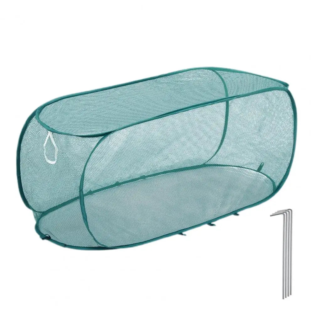 Foldable Plant Cage with Ground Anchors | Garden Raised Bed Protection Net