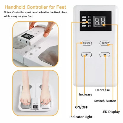 Foldable Foot Massager Mat with EMS, TENS, Heat – 3 Levels & LCD Control
