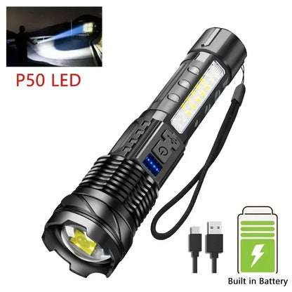 Ultra Bright Tactical LED Flashlight with Rechargeable Power Bank