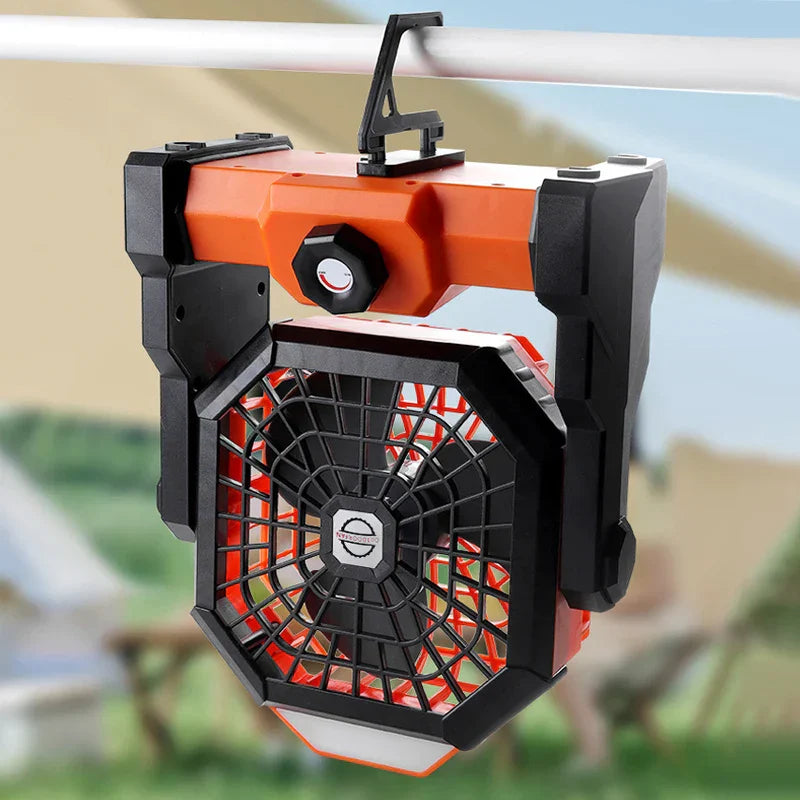 LED Camping Fan with 7800 mAh Rechargeable Battery and USB