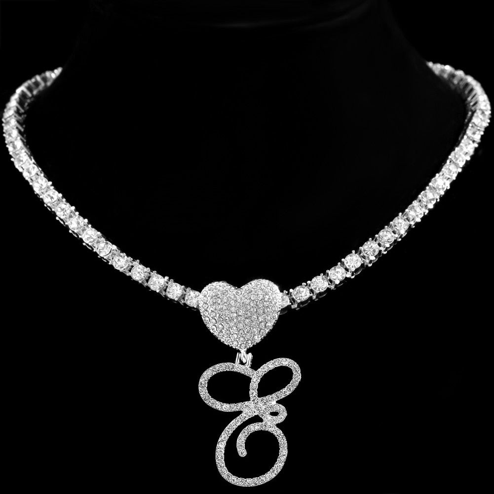 Personalized Crystal Heart Pendant Necklace