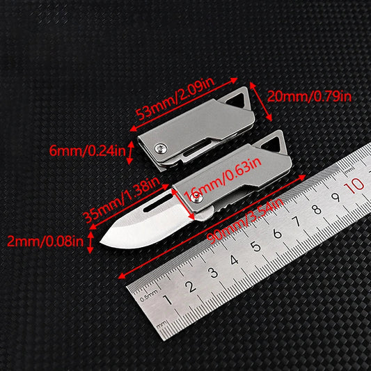 Compact Stainless Steel Folding Knife – Portable EDC for Camping and Survival