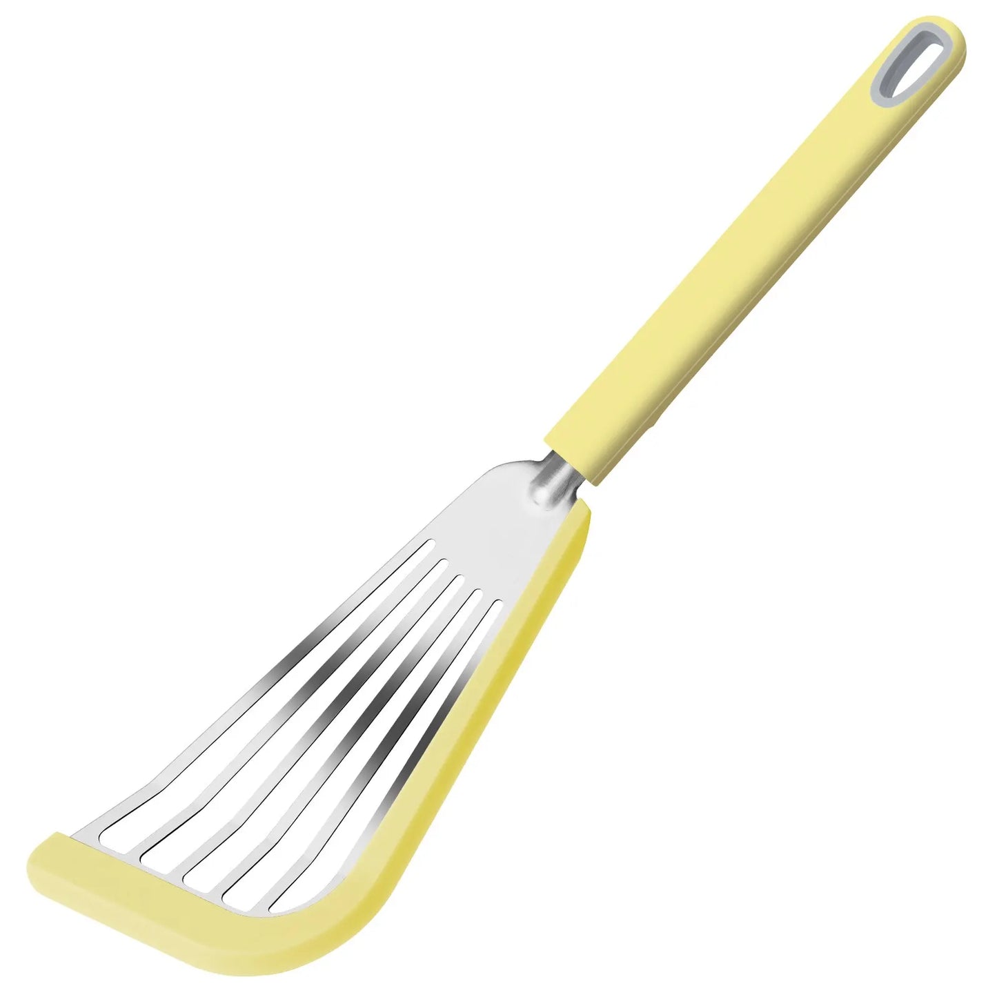Silicone-Edged Slotted Turner - Heat-Resistant Stainless Steel Fish Spatula