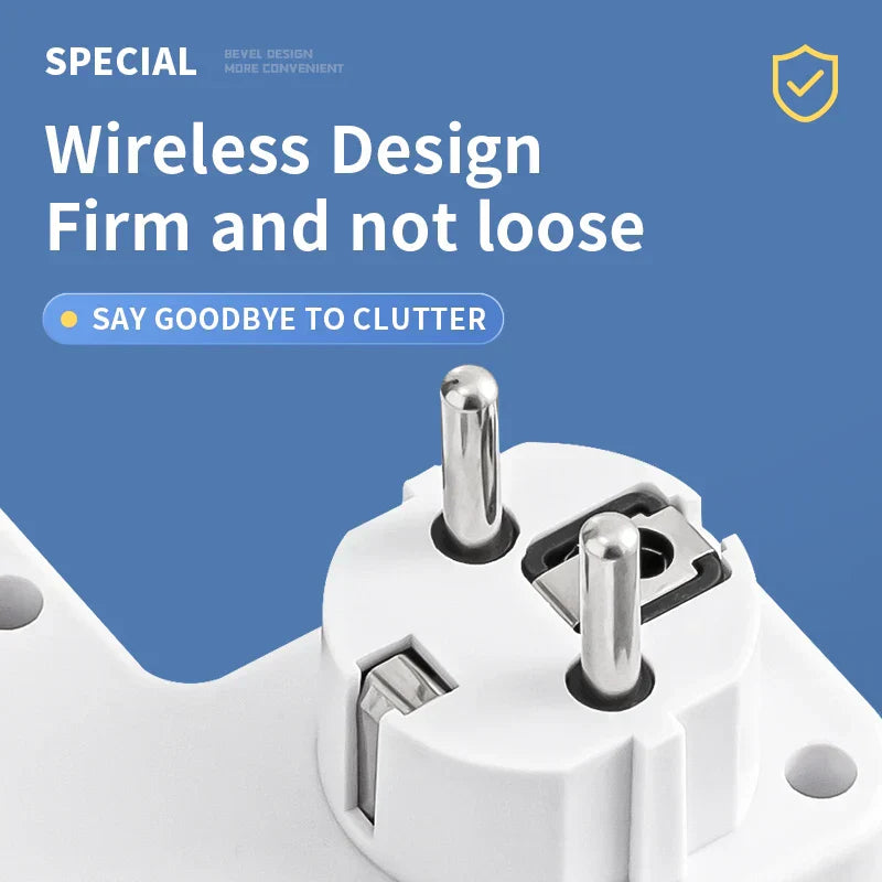 Multi-Port Power Socket with USB Type-C and Surge Protection