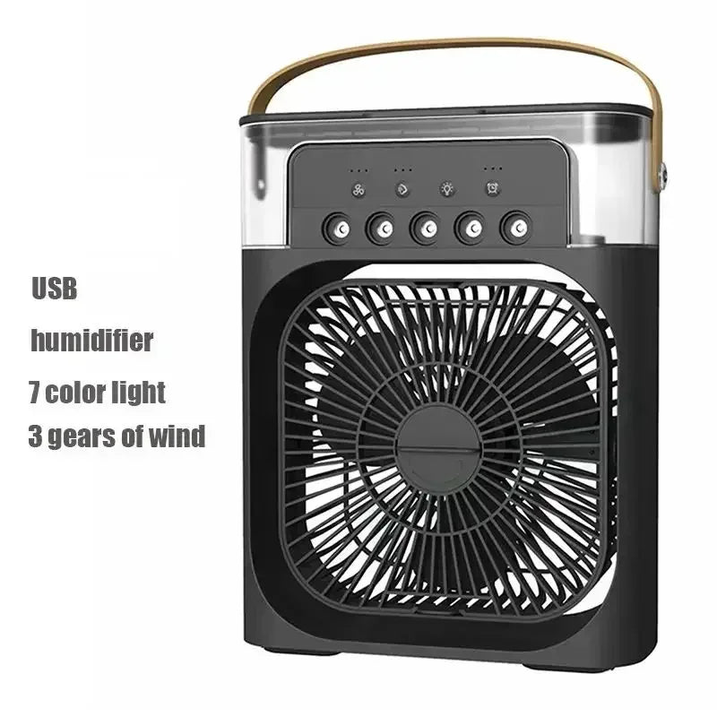 Portable 3-in-1 Air Cooler with Humidifier, Fan, and LED Night Light