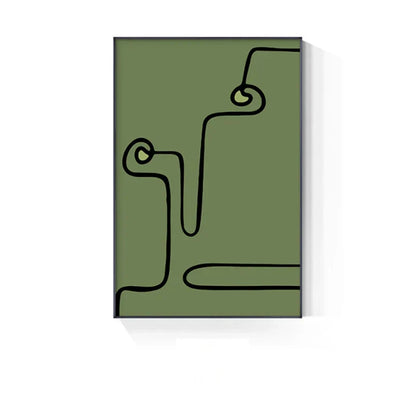 Modern Geometric Canvas Prints in Green Tones for Stylish Spaces