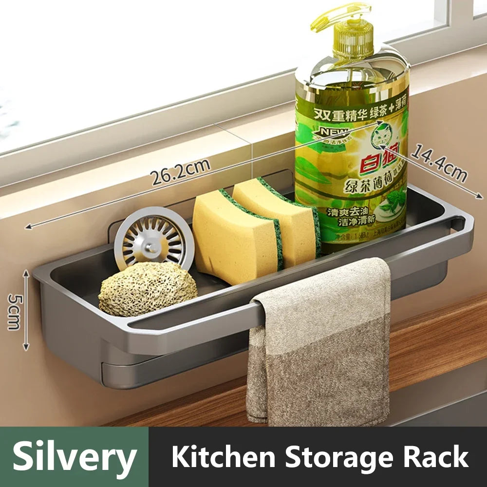Sink Organizer - Non-Slip & Hygienic - For Sponges, Brushes & Detergent