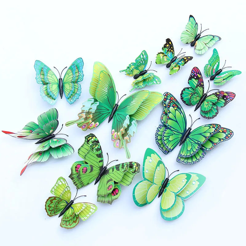 Magnetic 3D Butterfly Wall Stickers Set | 12 Pieces | Double Layered