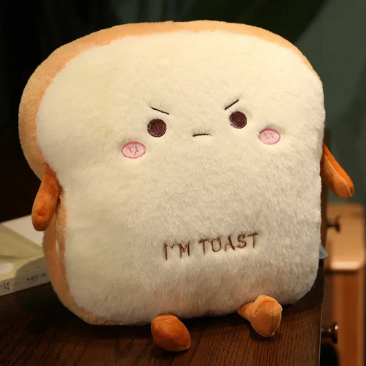 Ultra Soft Hand Warmer Pillow in Plush Toast Bread Design