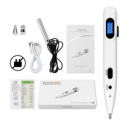 Rechargeable Massage Pen with 9 Intensity Settings, Audio Alert, 2 Probes