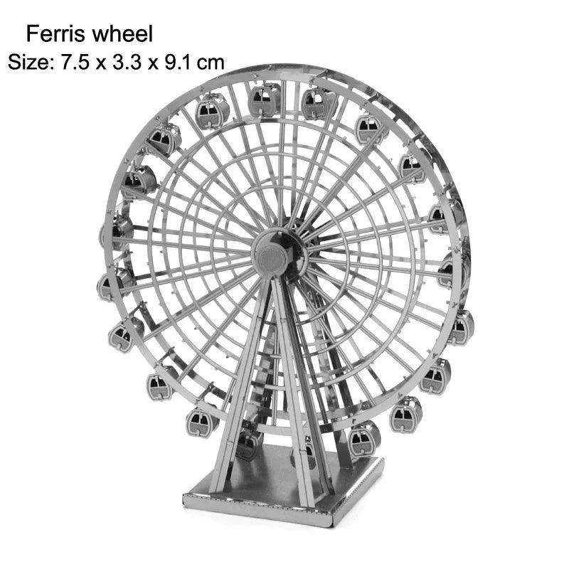 3D Metal Puzzle Set of Global Landmarks: Build and Discover Famous Structures